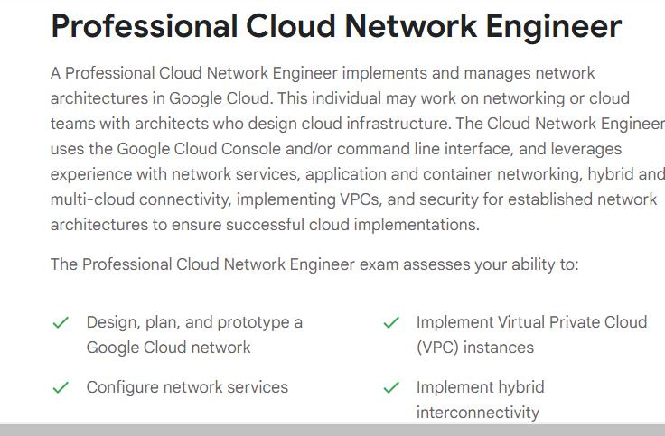 google cloud certification