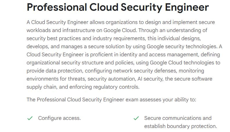 google cloud certification