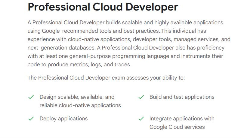 google cloud certification